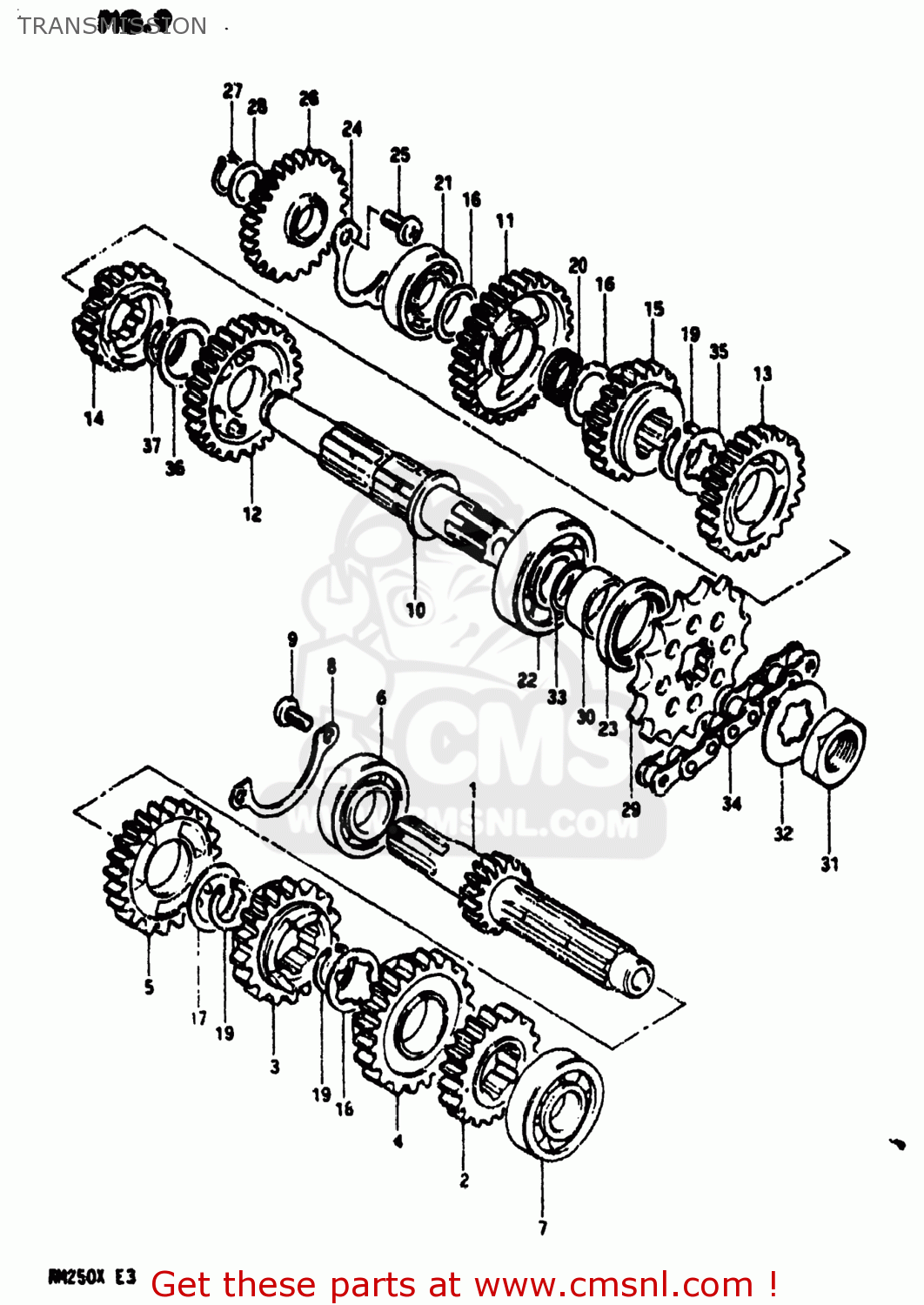 TRANSMISSION RM250 1981 (X) USA (E03)