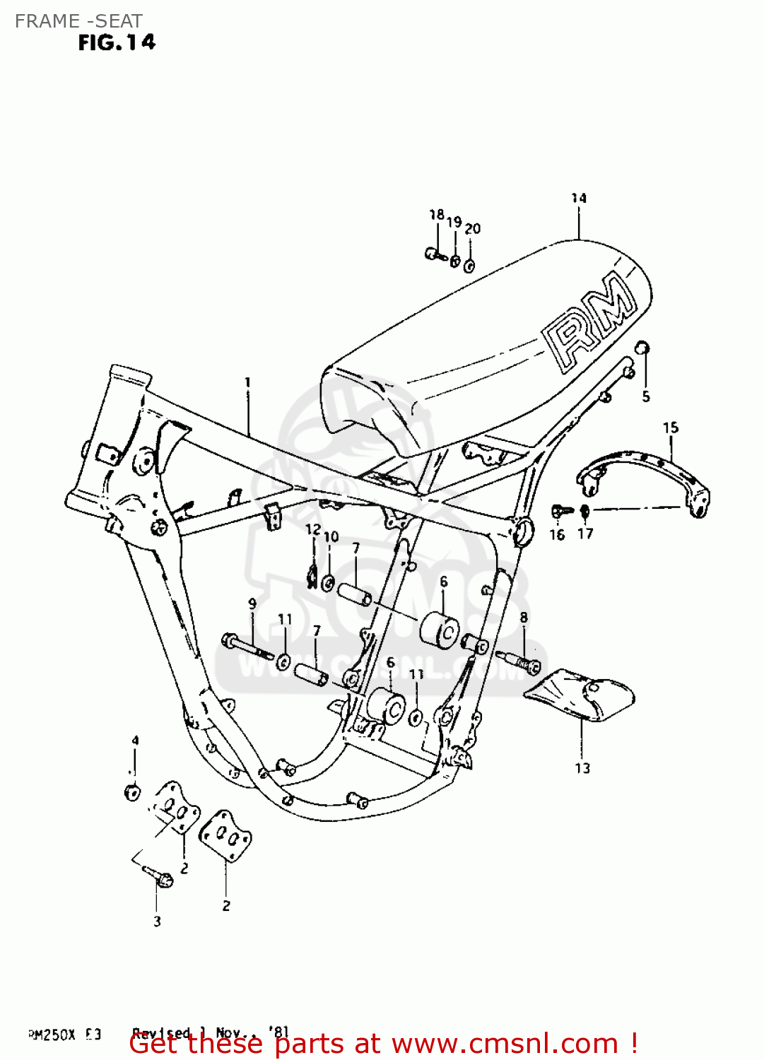 FRAME -SEAT RM250 1981 (X)