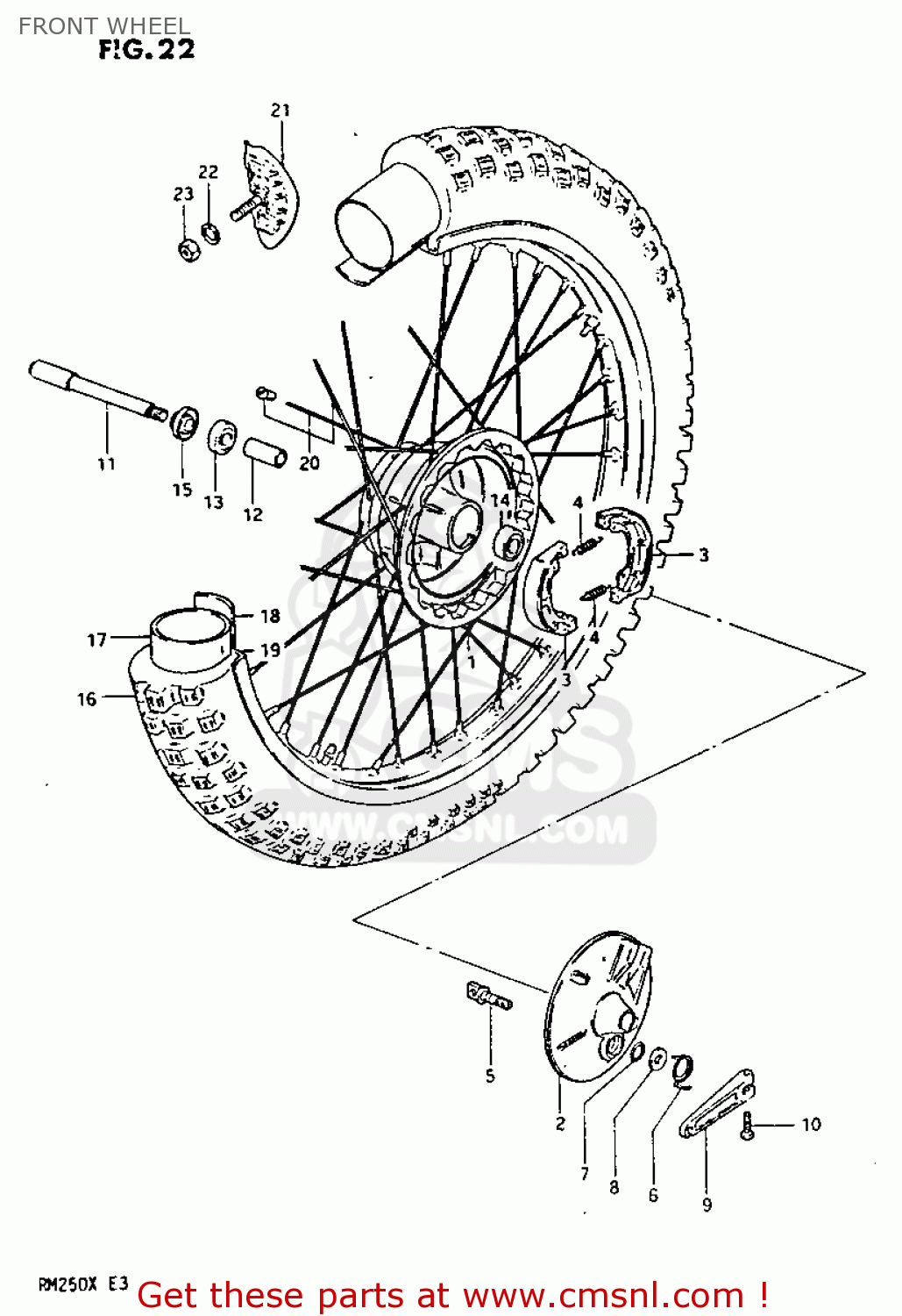 FRONT WHEEL RM250 1981 (X)