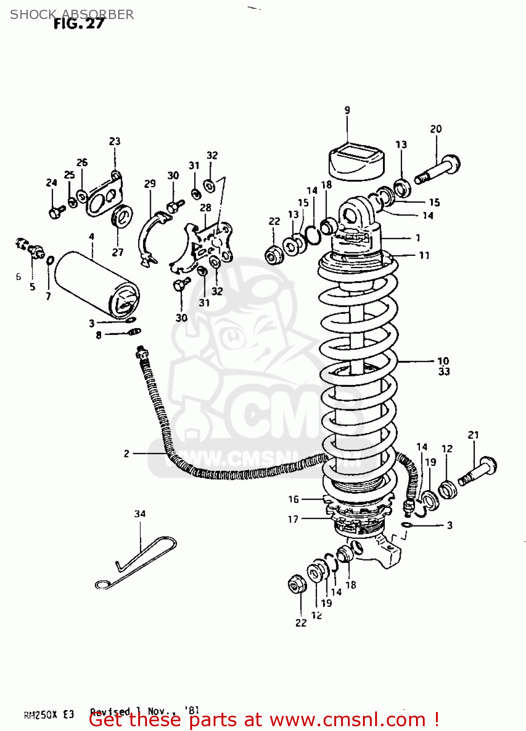 SHOCK ABSORBER RM250 1981 (X)