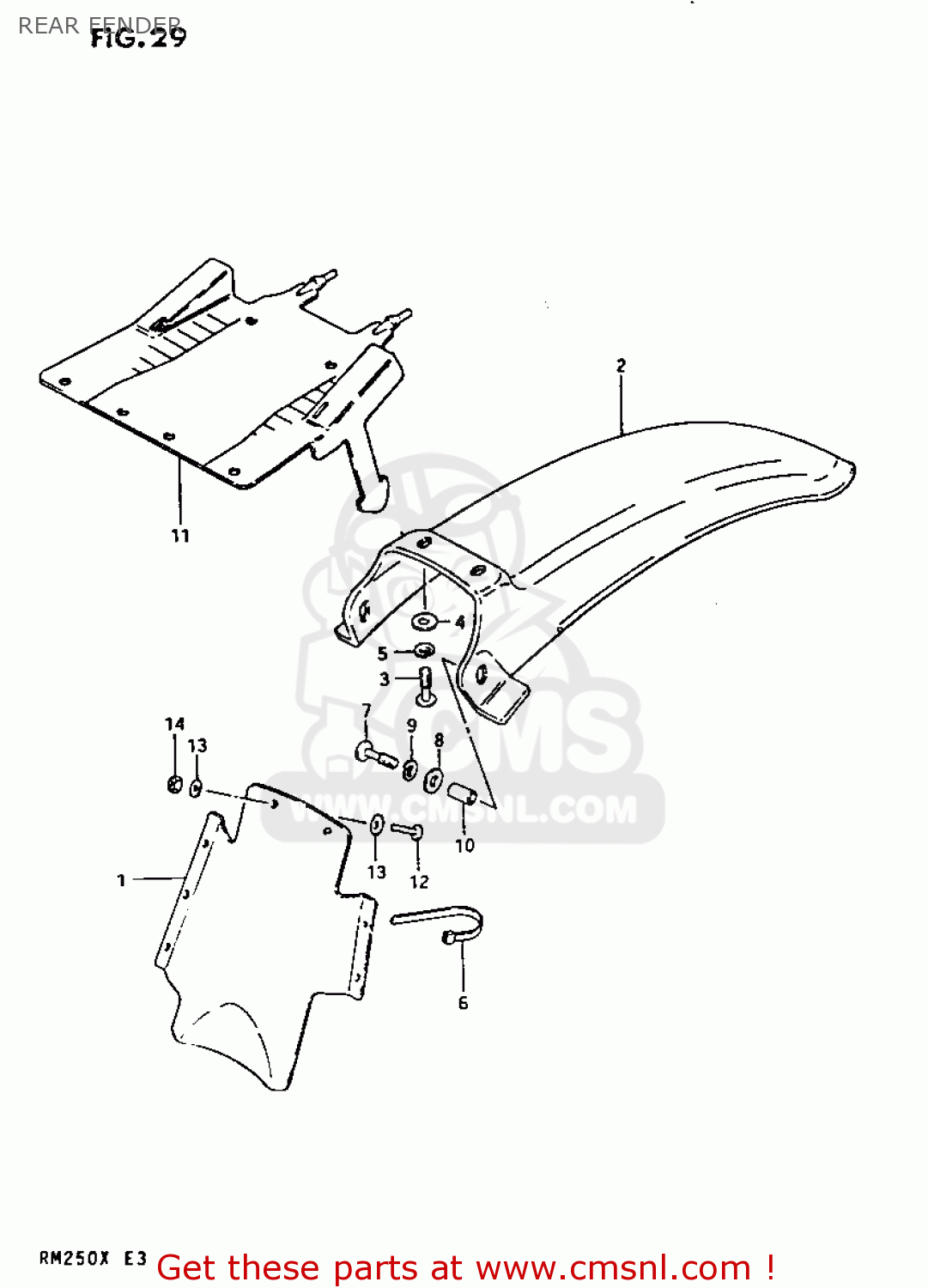 REAR FENDER RM250 1981 (X)