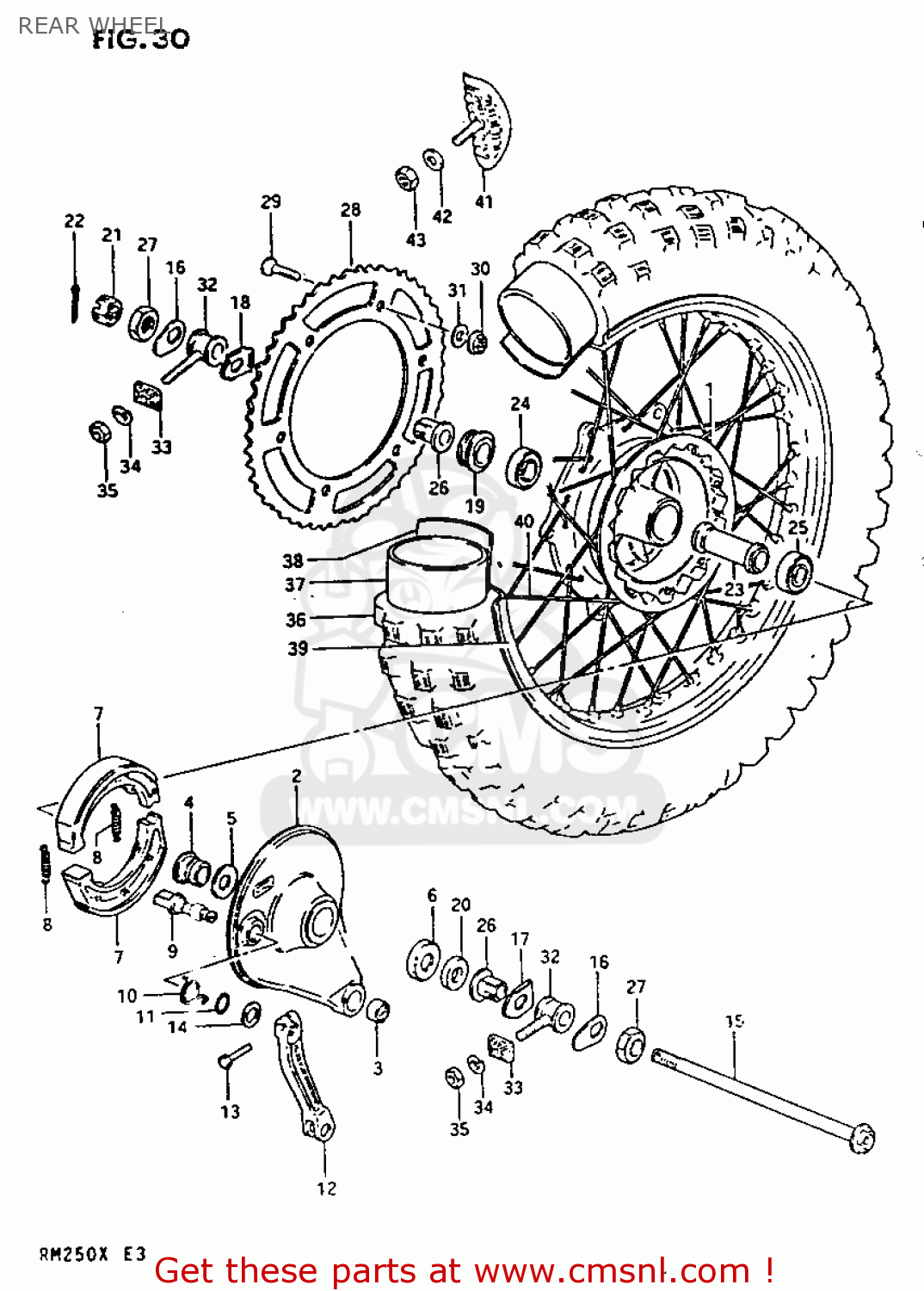 REAR WHEEL RM250 1981 (X)