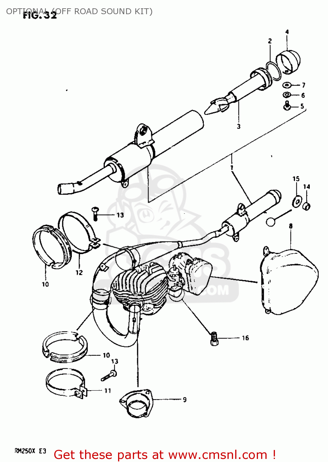 OPTIONAL (OFF ROAD SOUND KIT) RM250 1981 (X)