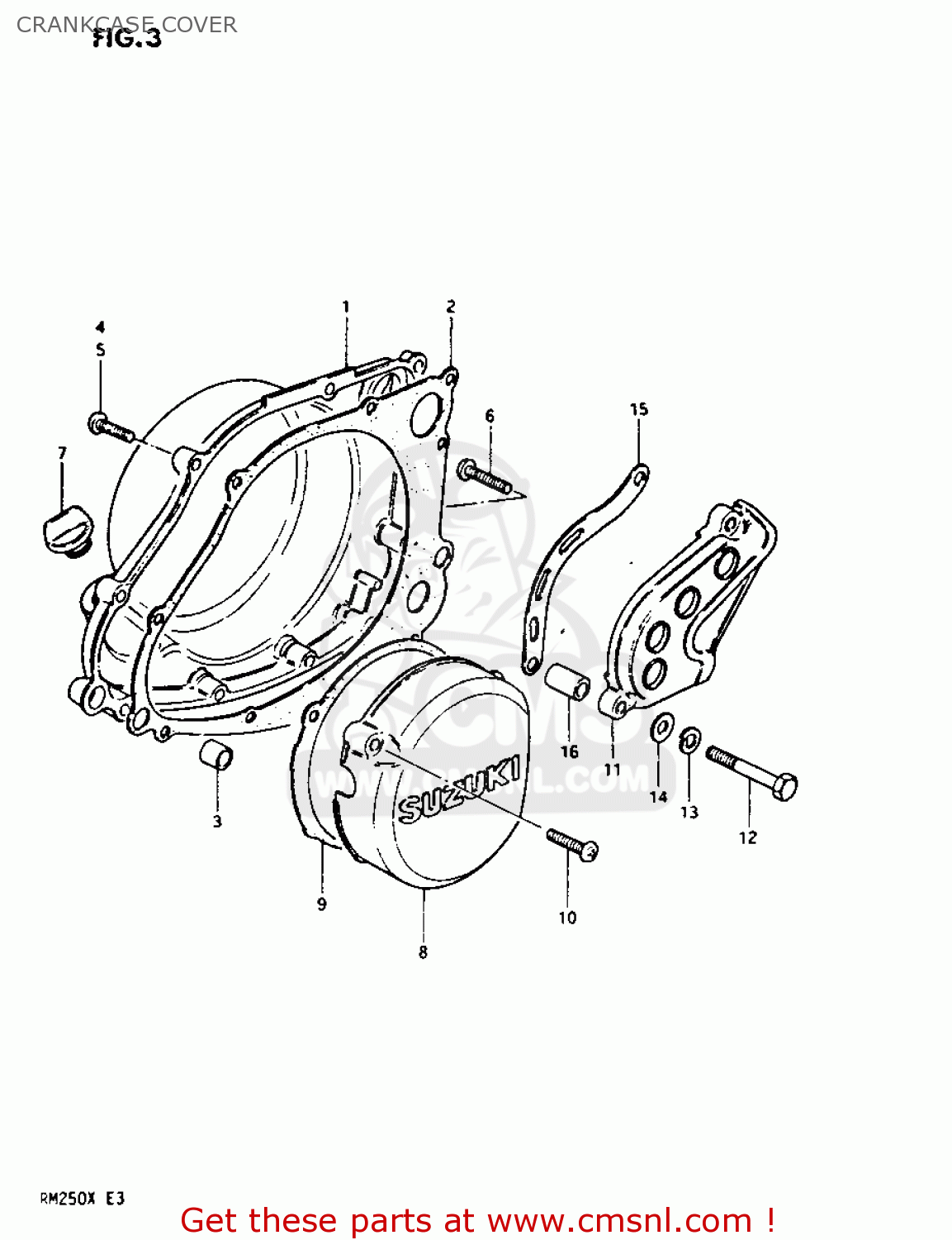 CRANKCASE COVER RM250 1981 (X)