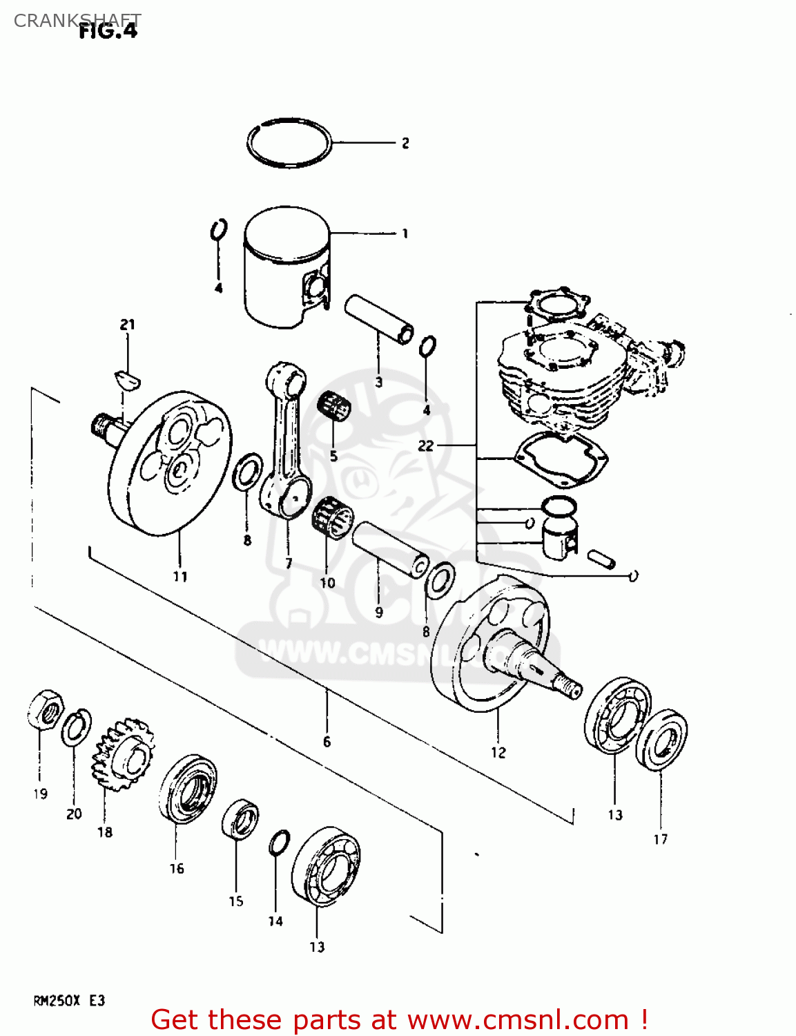 CRANKSHAFT RM250 1981 (X)