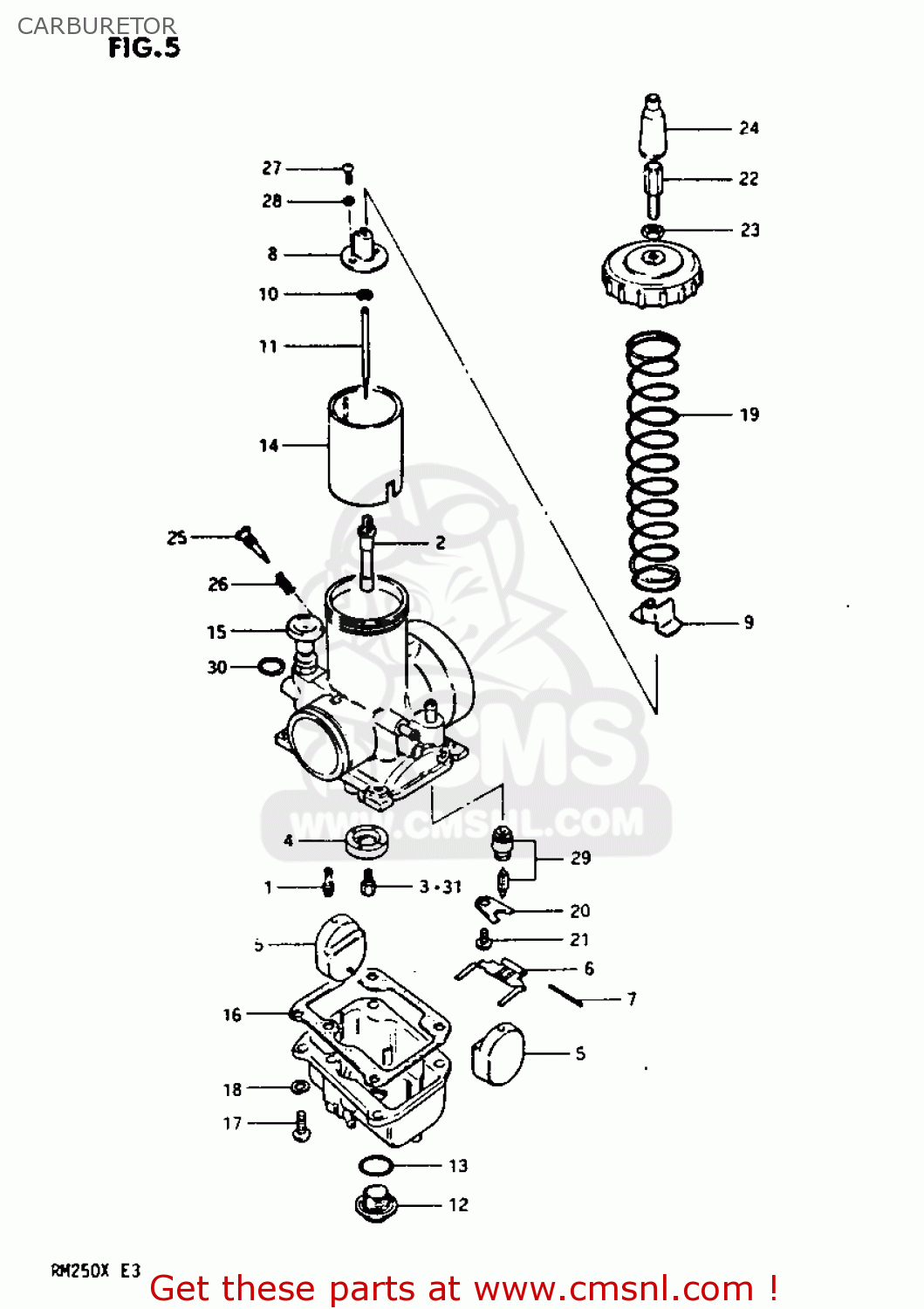 CARBURETOR RM250 1981 (X)