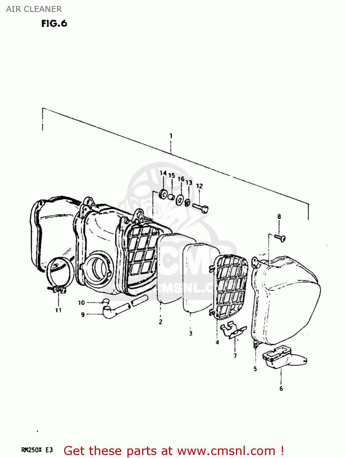 AIR CLEANER RM250 1981 (X)