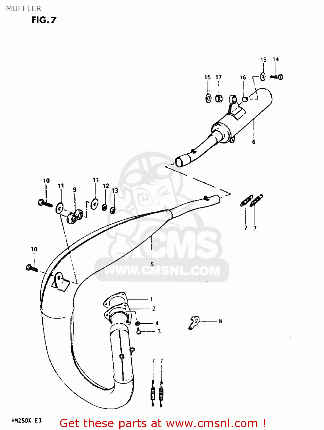 MUFFLER RM250 1981 (X)