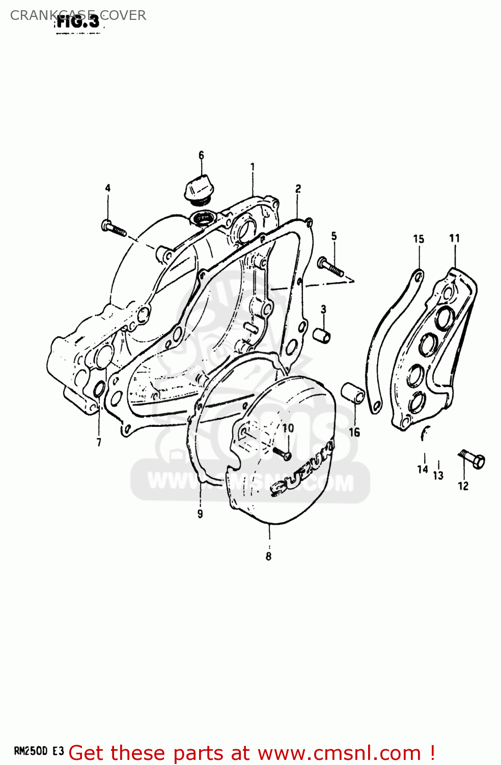 CRANKCASE COVER RM250 1982 (Z) USA (E03)