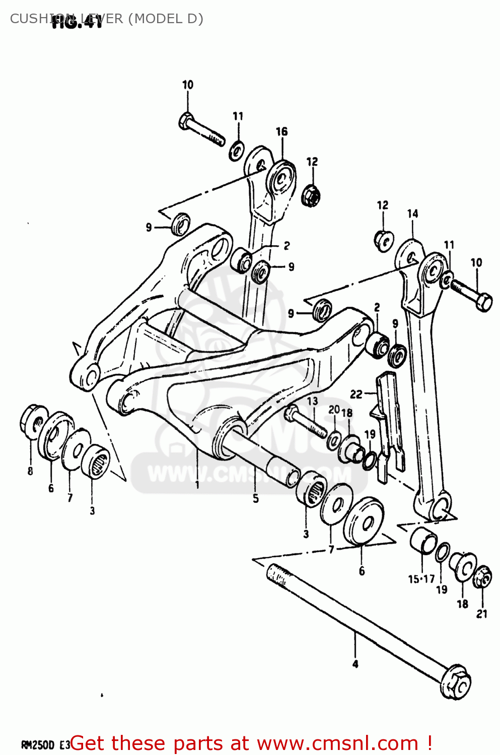 CUSHION LEVER (MODEL D) RM250 1982 (Z) USA (E03)