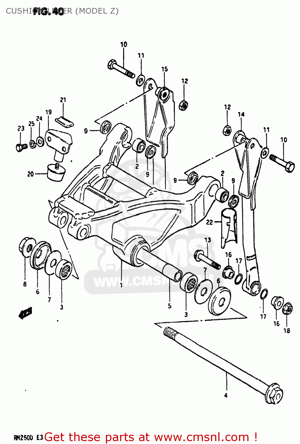 CUSHION LEVER (MODEL Z) RM250 1982 (Z) USA (E03)