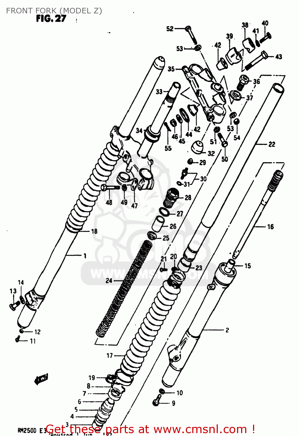 FRONT FORK (MODEL Z) RM250 1982 (Z) USA (E03)