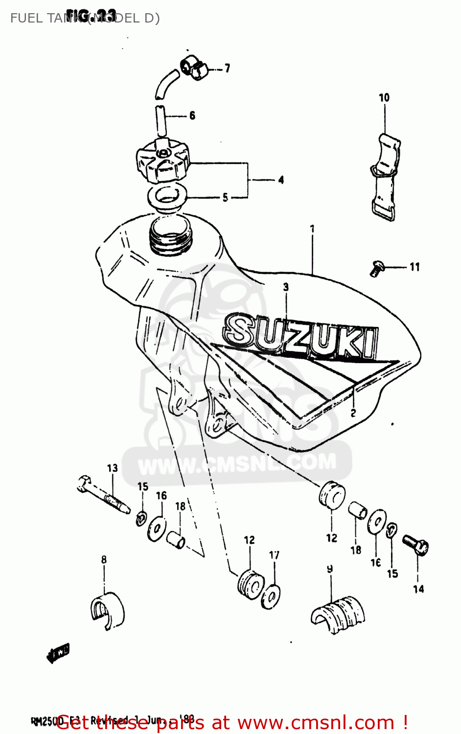 FUEL TANK (MODEL D) RM250 1982 (Z) USA (E03)