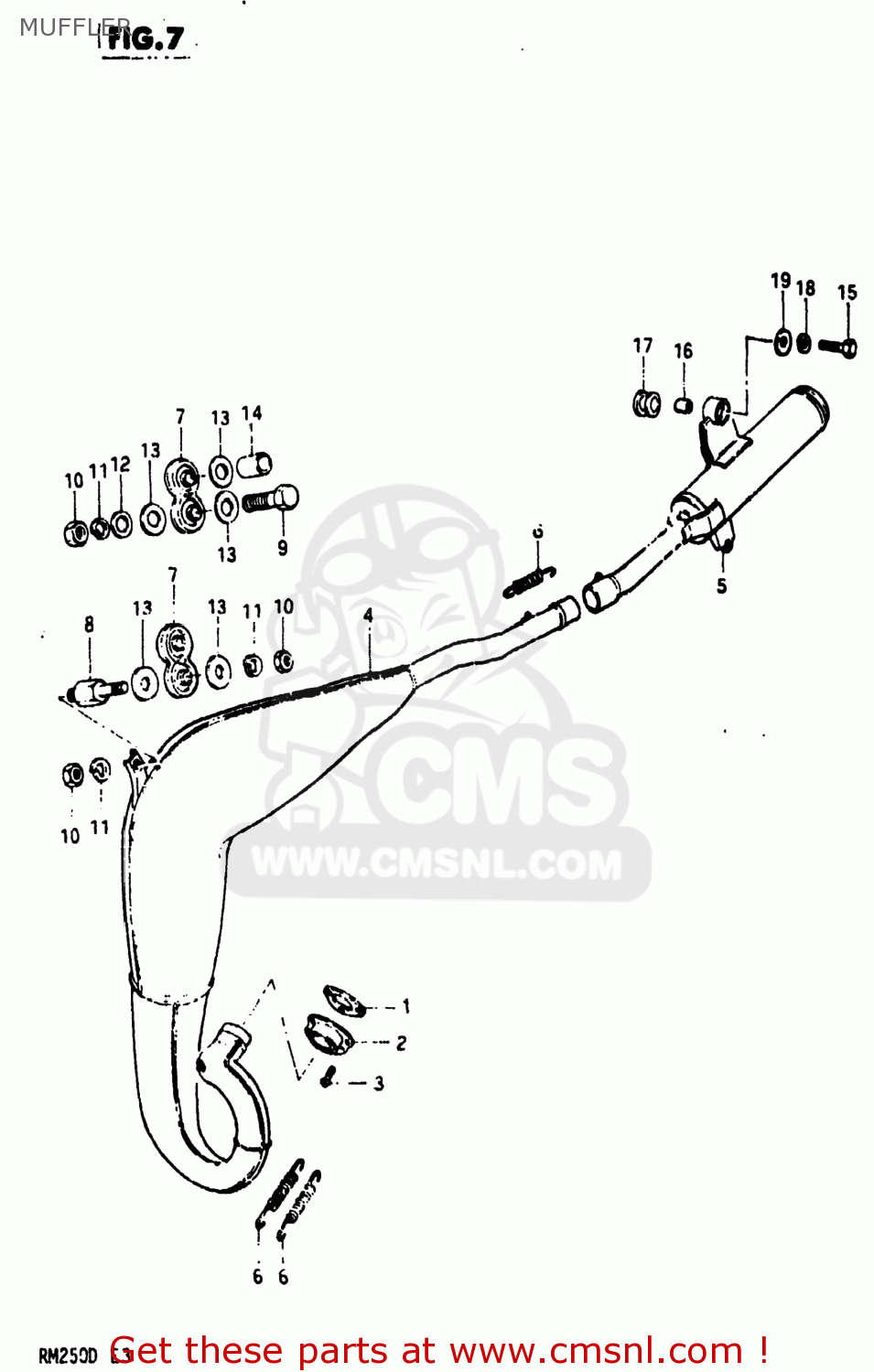 MUFFLER RM250 1982 (Z) USA (E03)