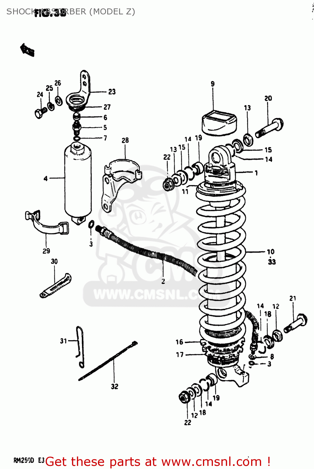 SHOCK ABSORBER (MODEL Z) RM250 1982 (Z) USA (E03)