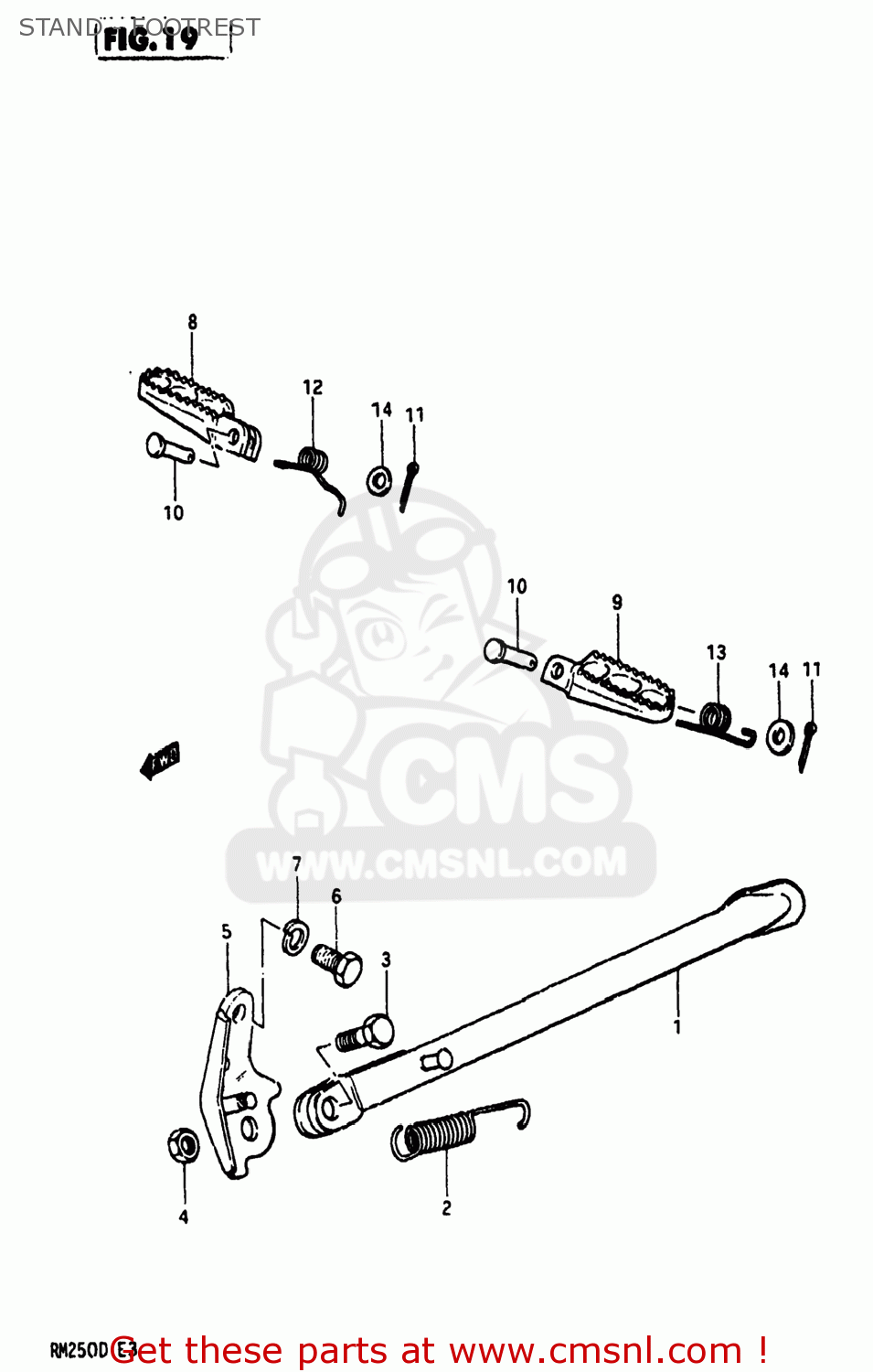 STAND - FOOTREST RM250 1982 (Z) USA (E03)