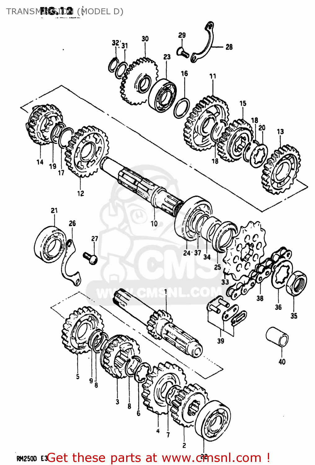 TRANSMISSION (MODEL D) RM250 1982 (Z) USA (E03)