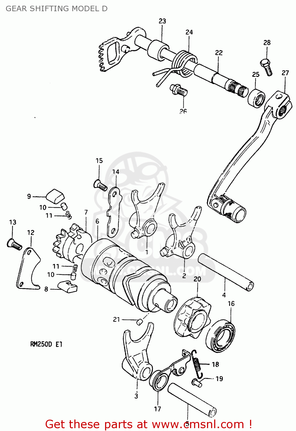 GEAR SHIFTING MODEL D RM250 1982 (Z)