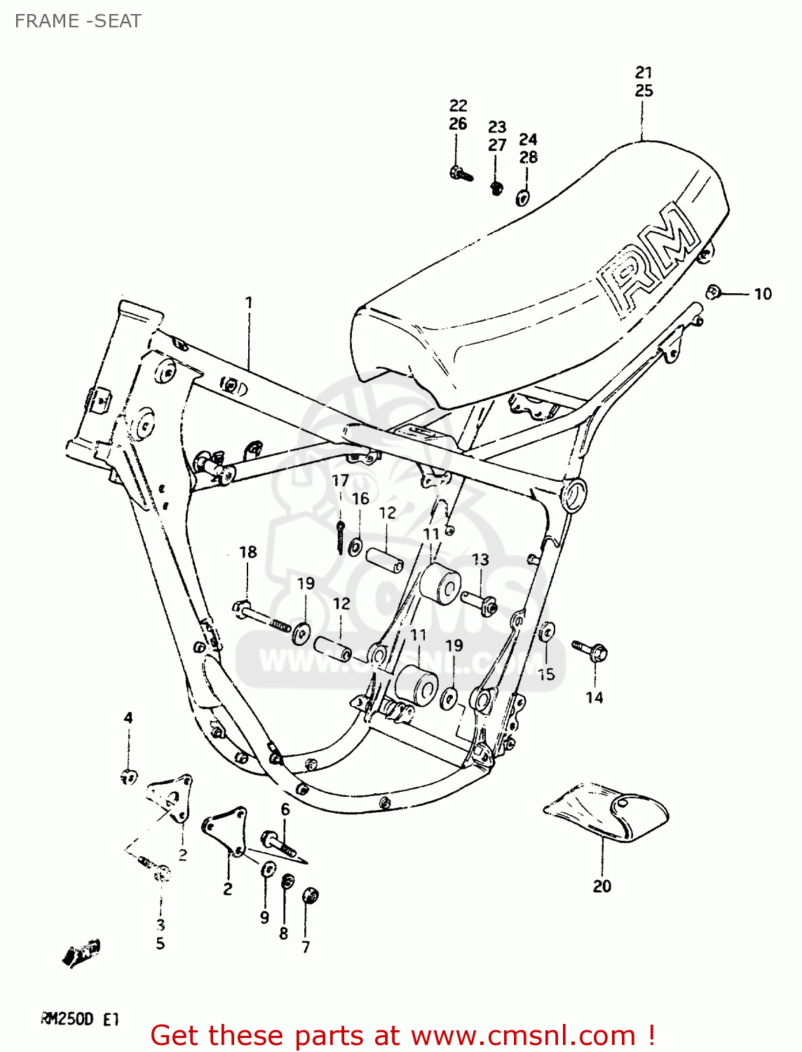 FRAME -SEAT RM250 1982 (Z)