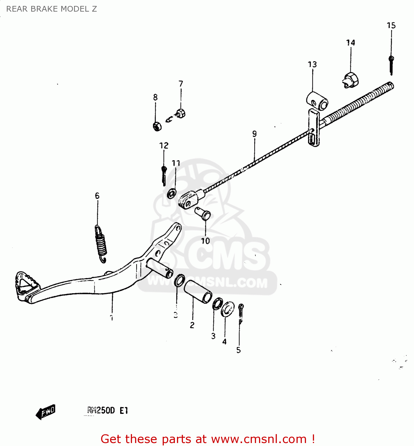 REAR BRAKE MODEL Z RM250 1982 (Z)
