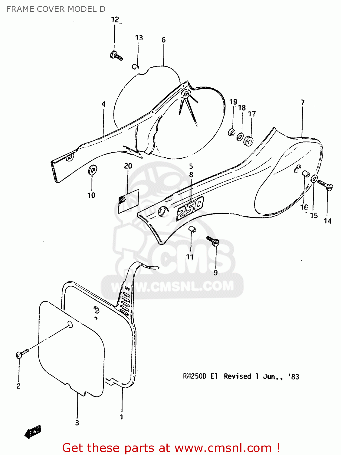 FRAME COVER MODEL D RM250 1982 (Z)