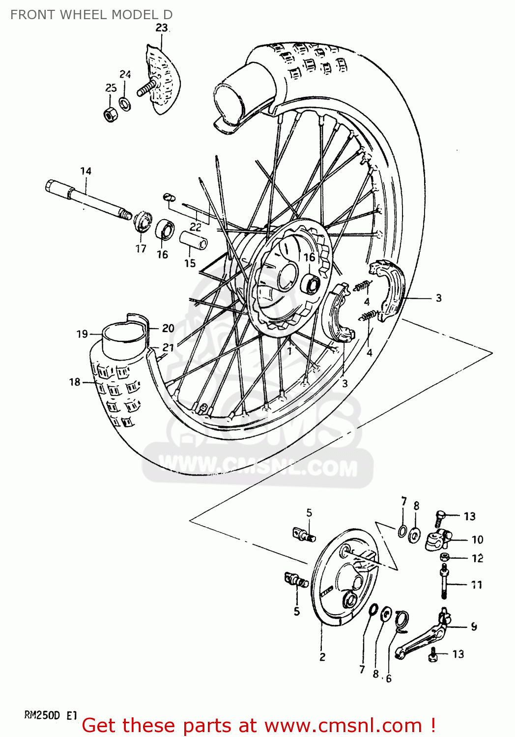 FRONT WHEEL MODEL D RM250 1982 (Z)