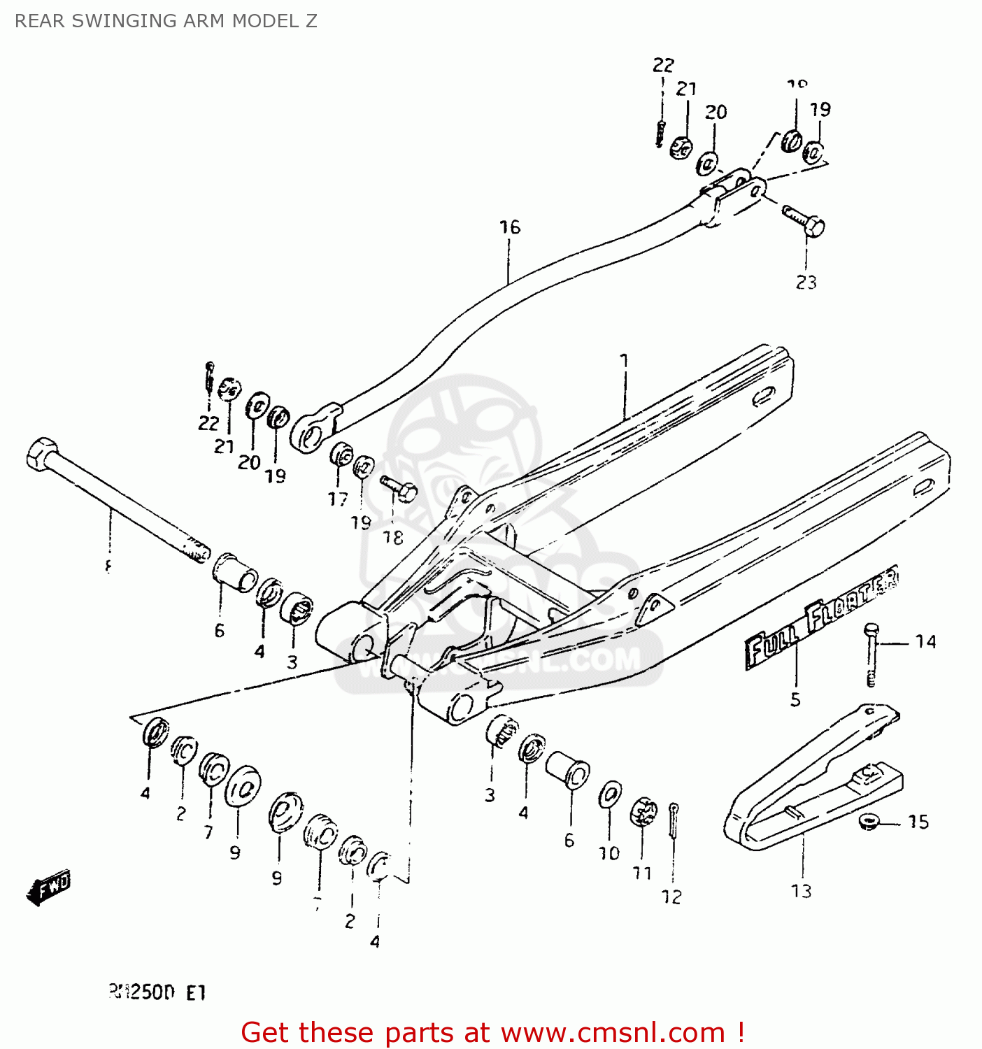 REAR SWINGING ARM MODEL Z RM250 1982 (Z)