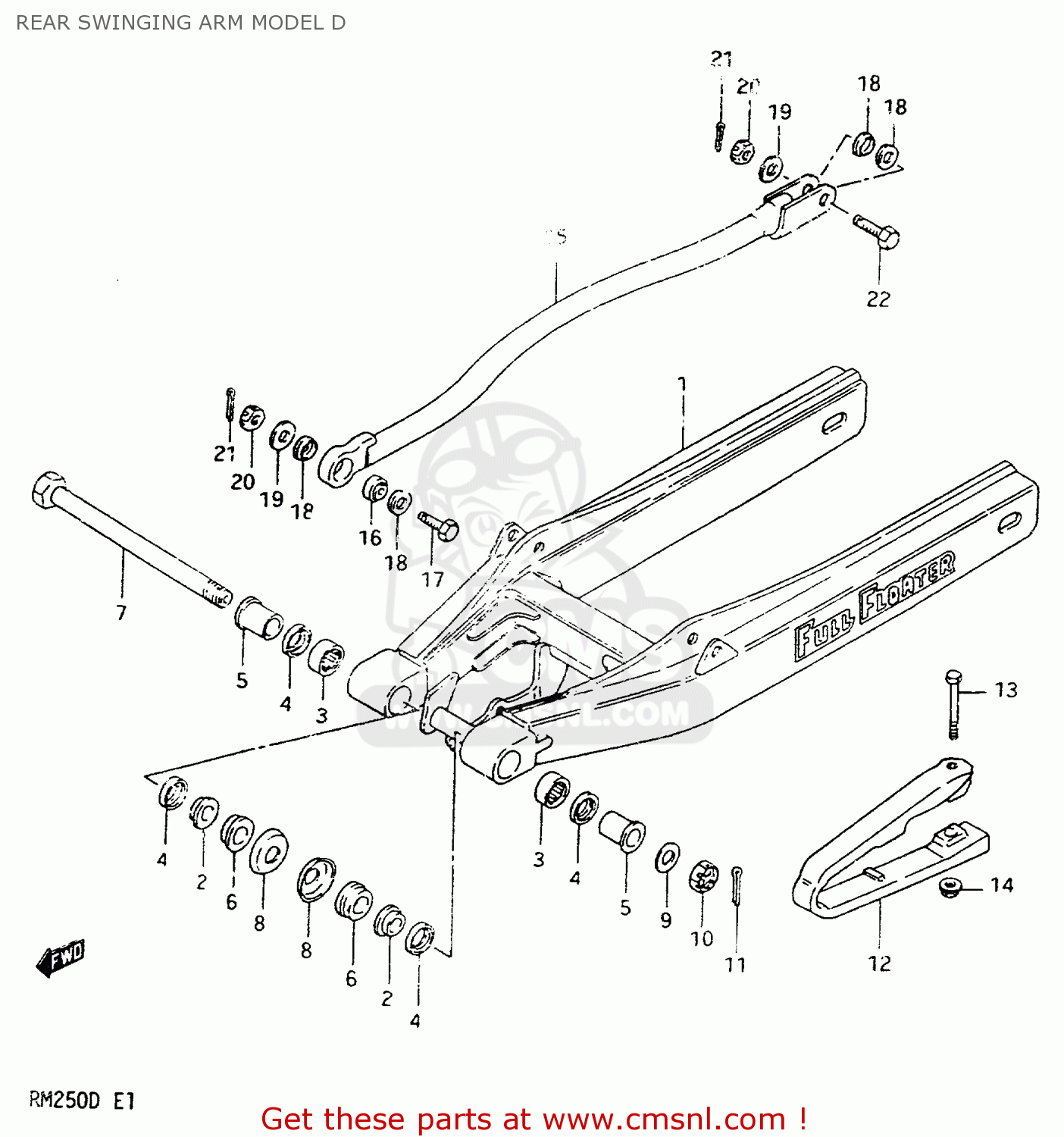 REAR SWINGING ARM MODEL D RM250 1982 (Z)