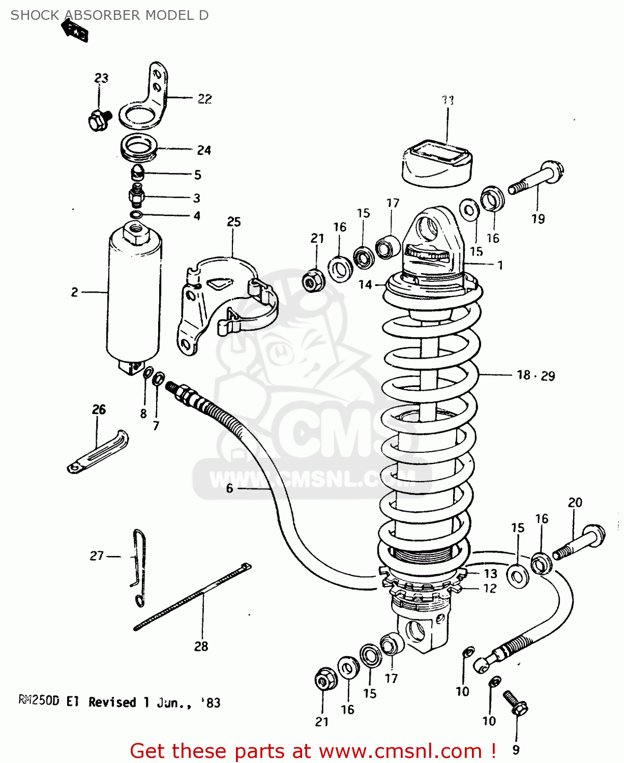 SHOCK ABSORBER MODEL D RM250 1982 (Z)