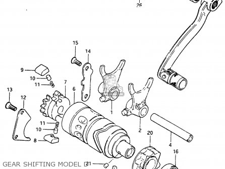GEAR SHIFTING MODEL D - RM250 1982 (Z)