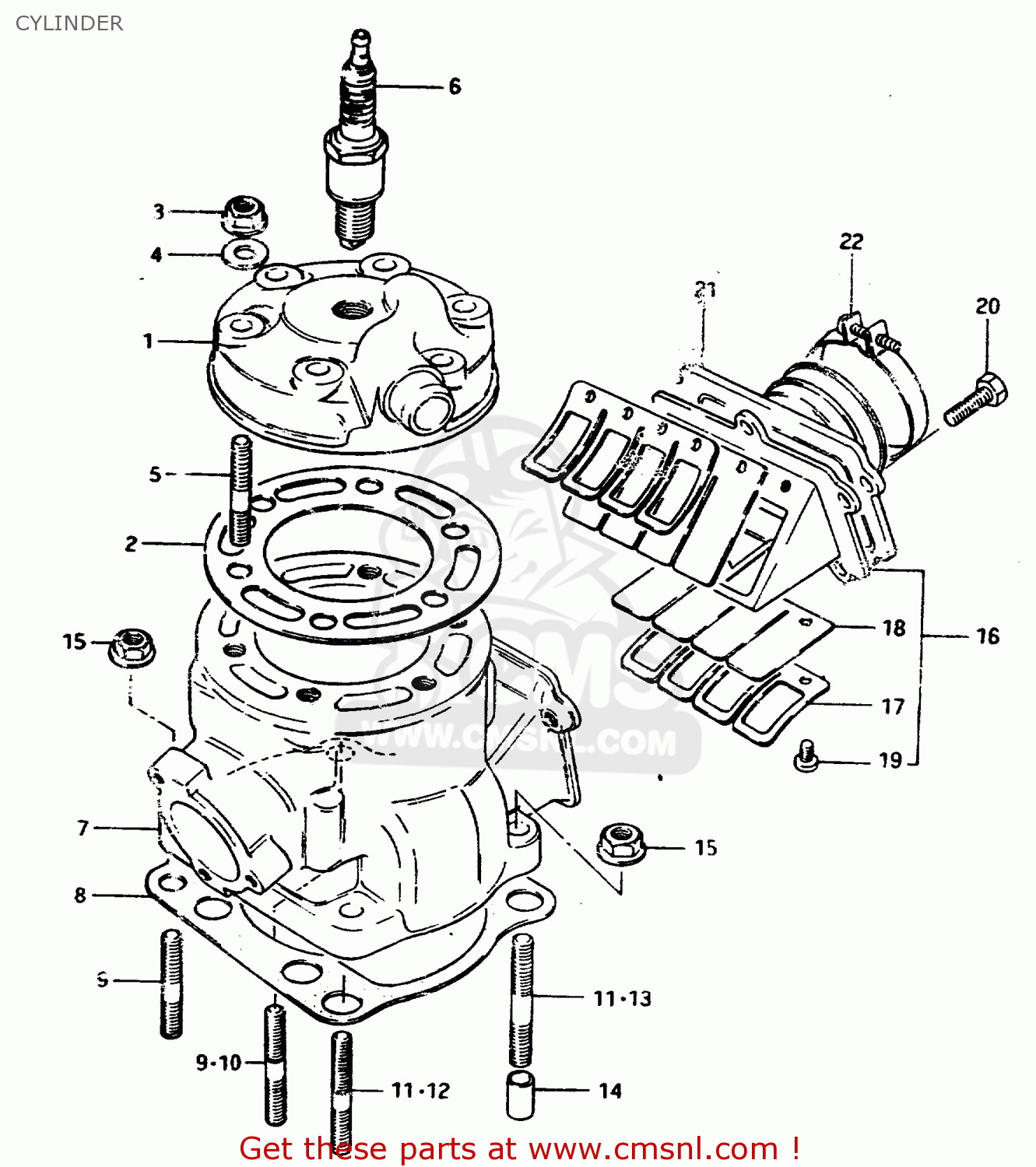 Suzuki RM250 1983 (D) CYLINDER - buy original CYLINDER ... suzuki rm250 wiring schematics 