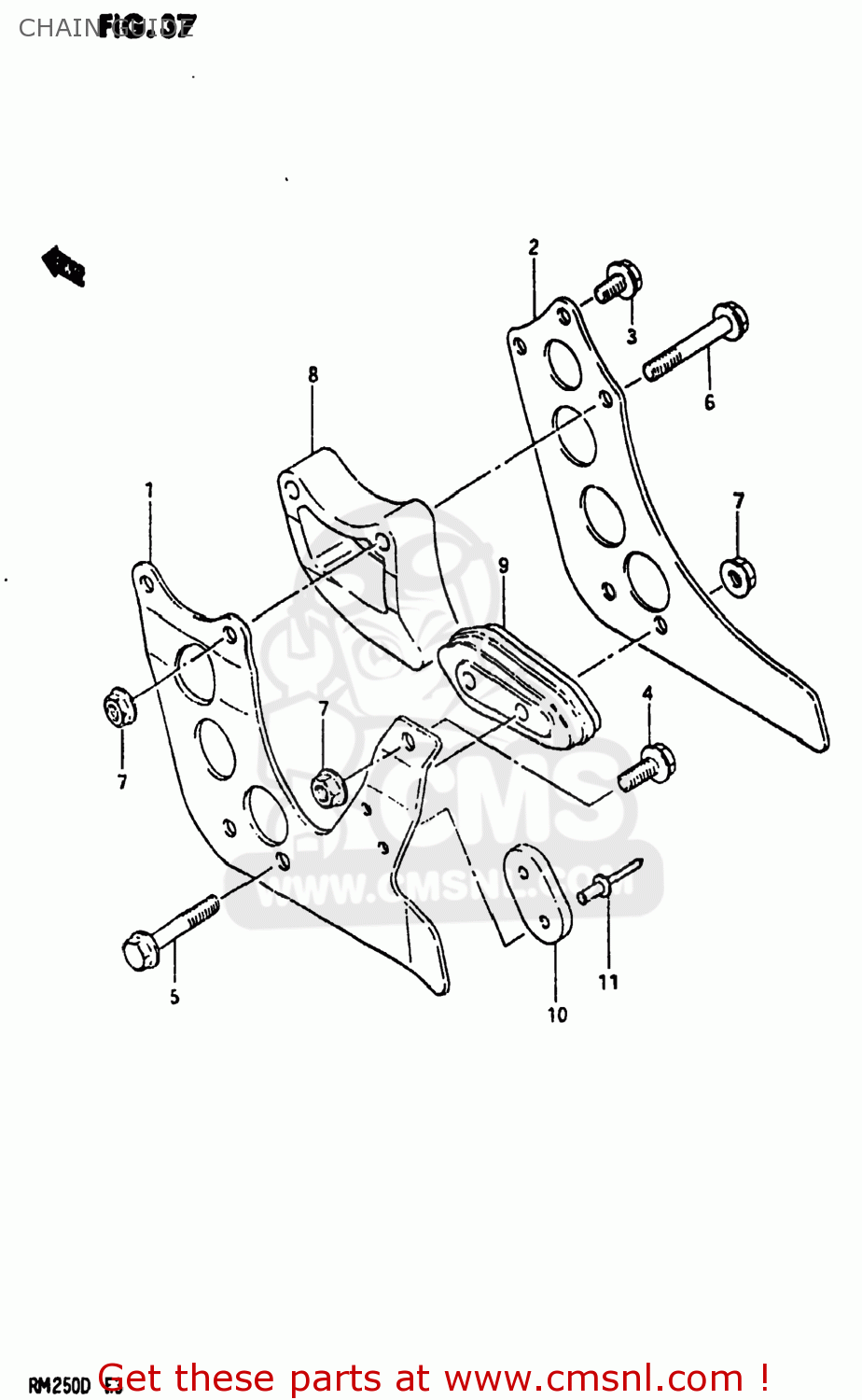 CHAIN GUIDE RM250 1983 (D) USA (E03)