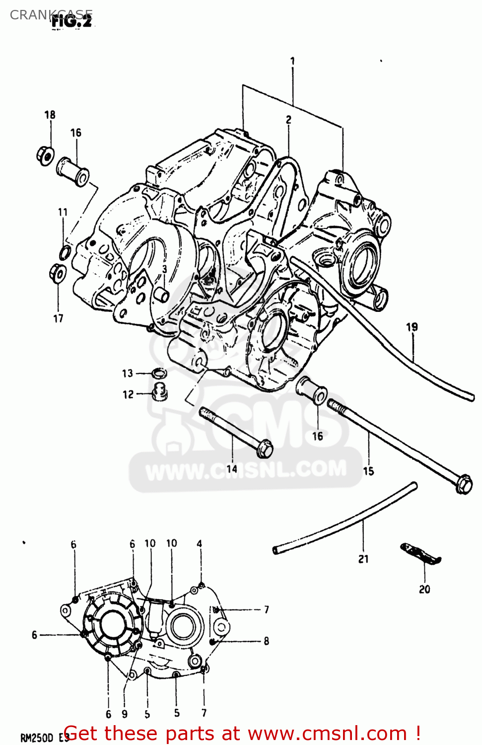 CRANKCASE RM250 1983 (D) USA (E03)