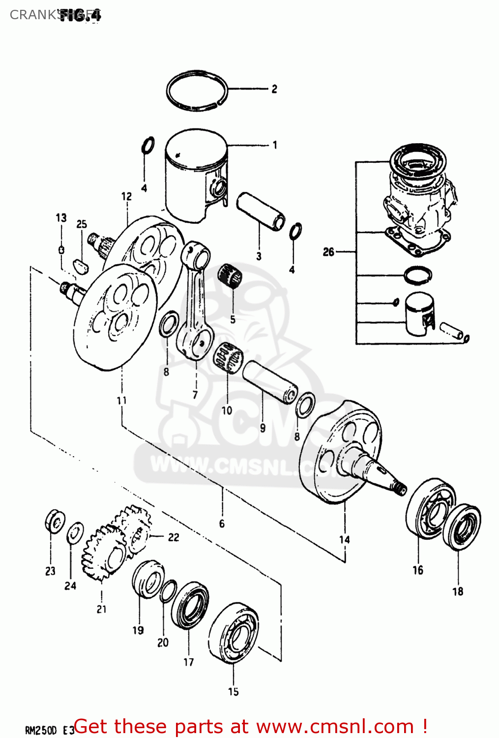 CRANKSHAFT RM250 1983 (D) USA (E03)