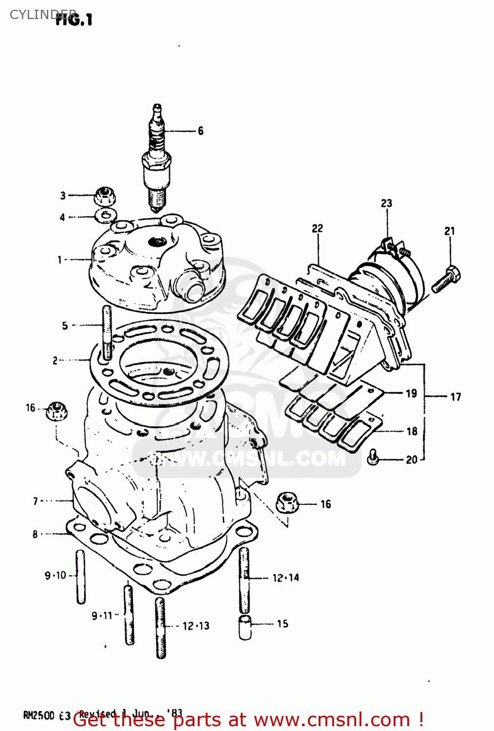 CYLINDER RM250 1983 (D) USA (E03)