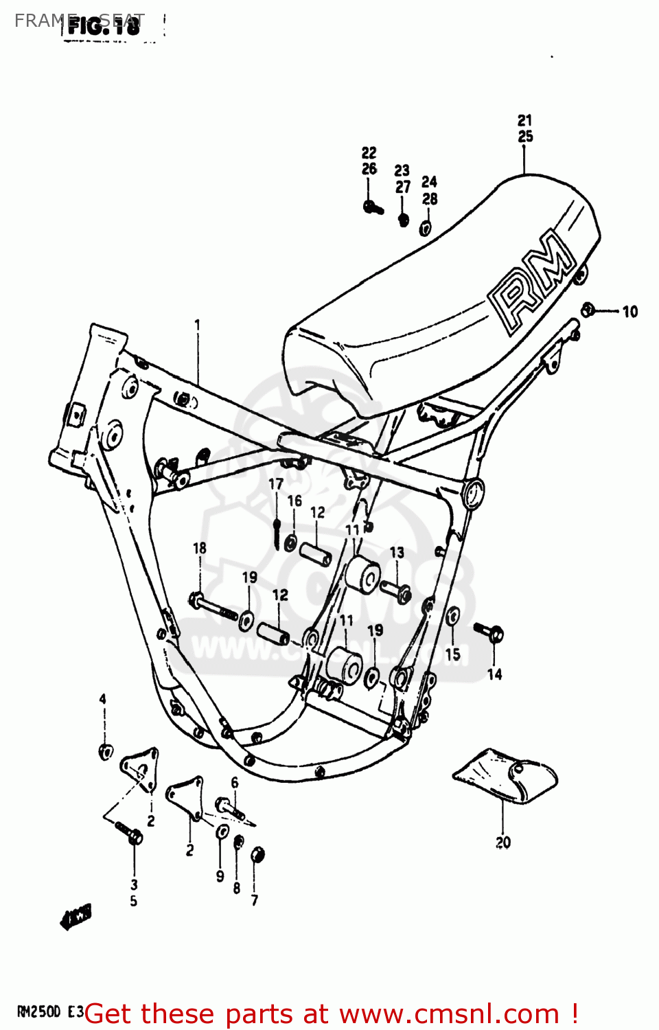 FRAME - SEAT RM250 1983 (D) USA (E03)