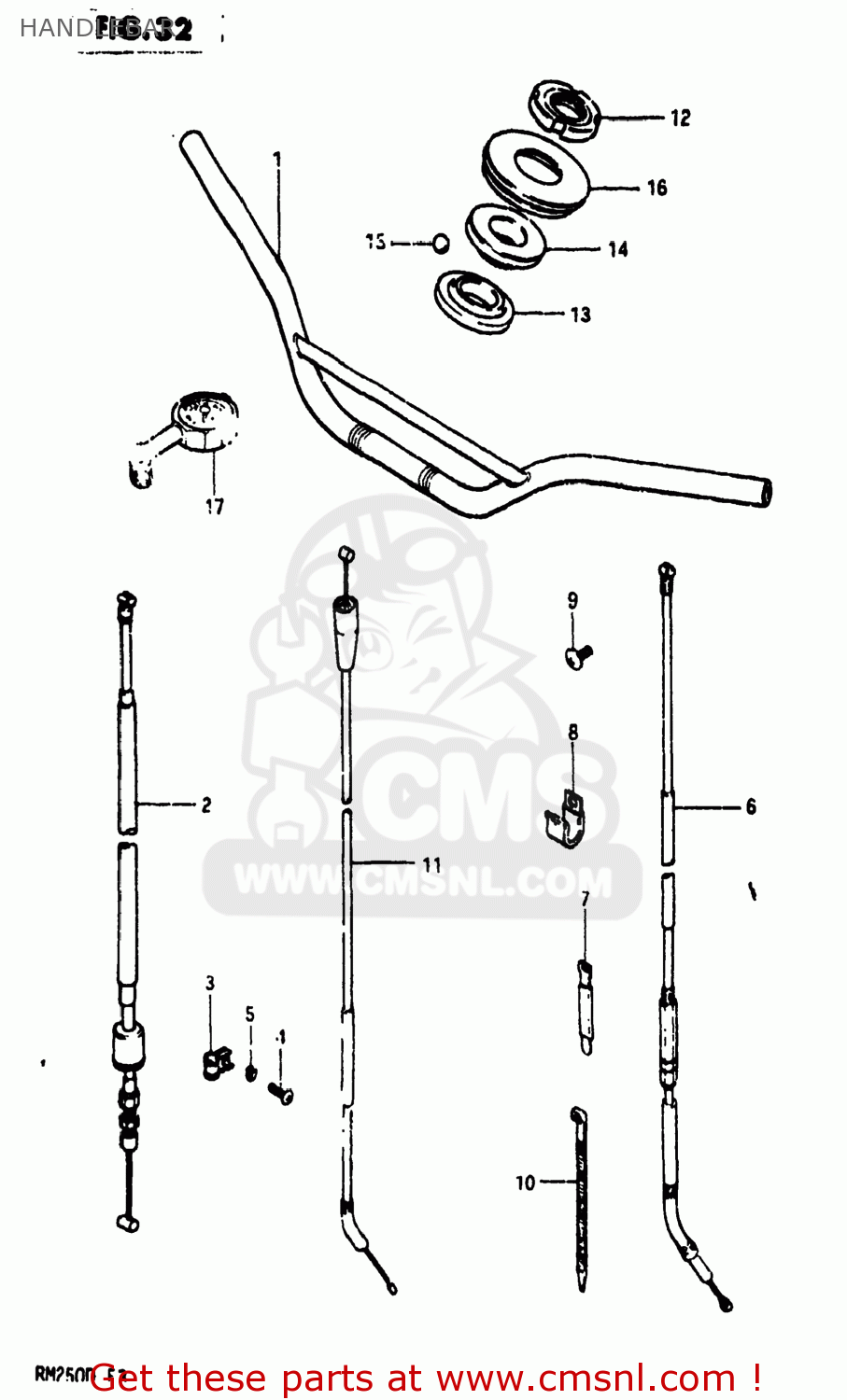 HANDLEBAR RM250 1983 (D) USA (E03)