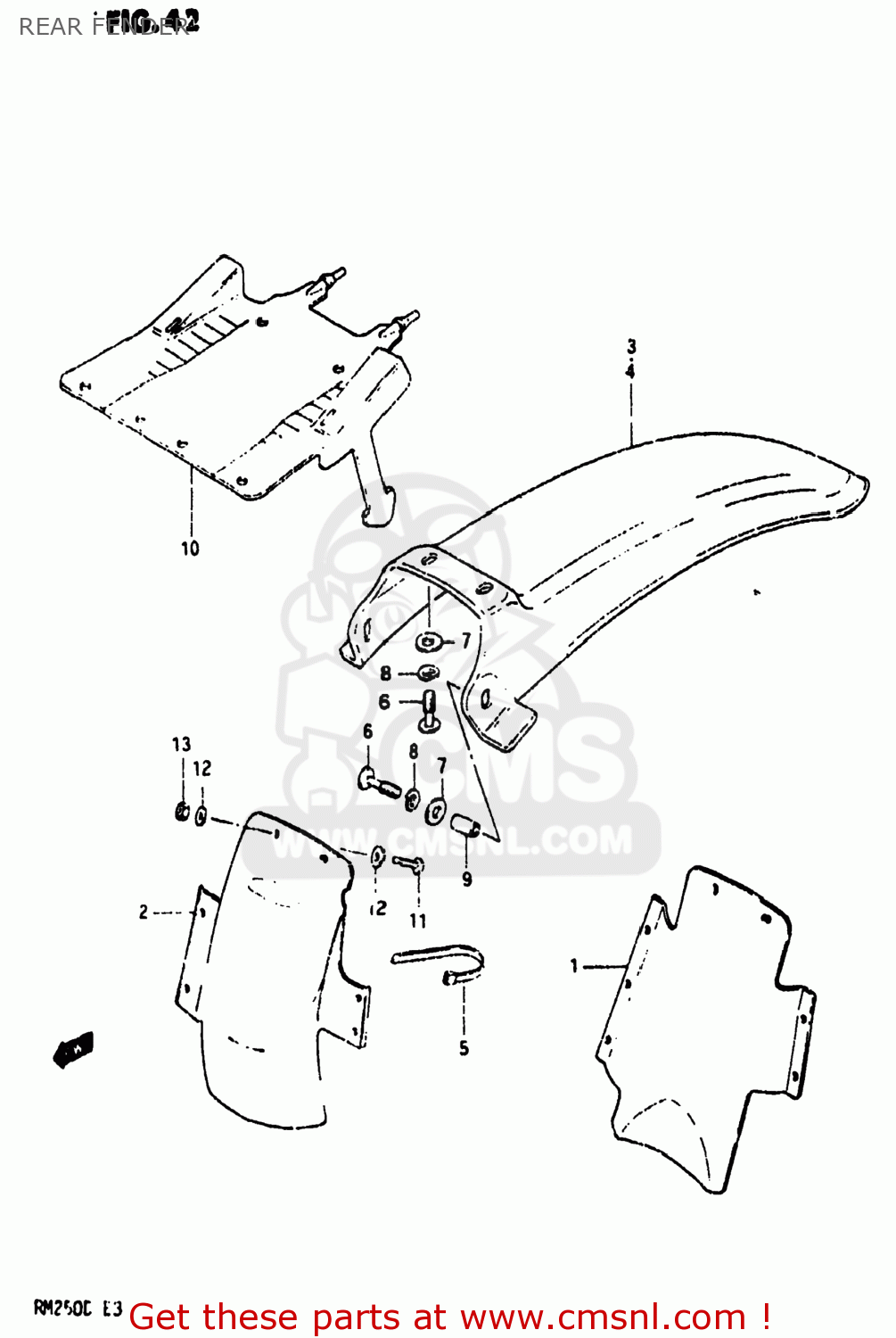 REAR FENDER RM250 1983 (D) USA (E03)