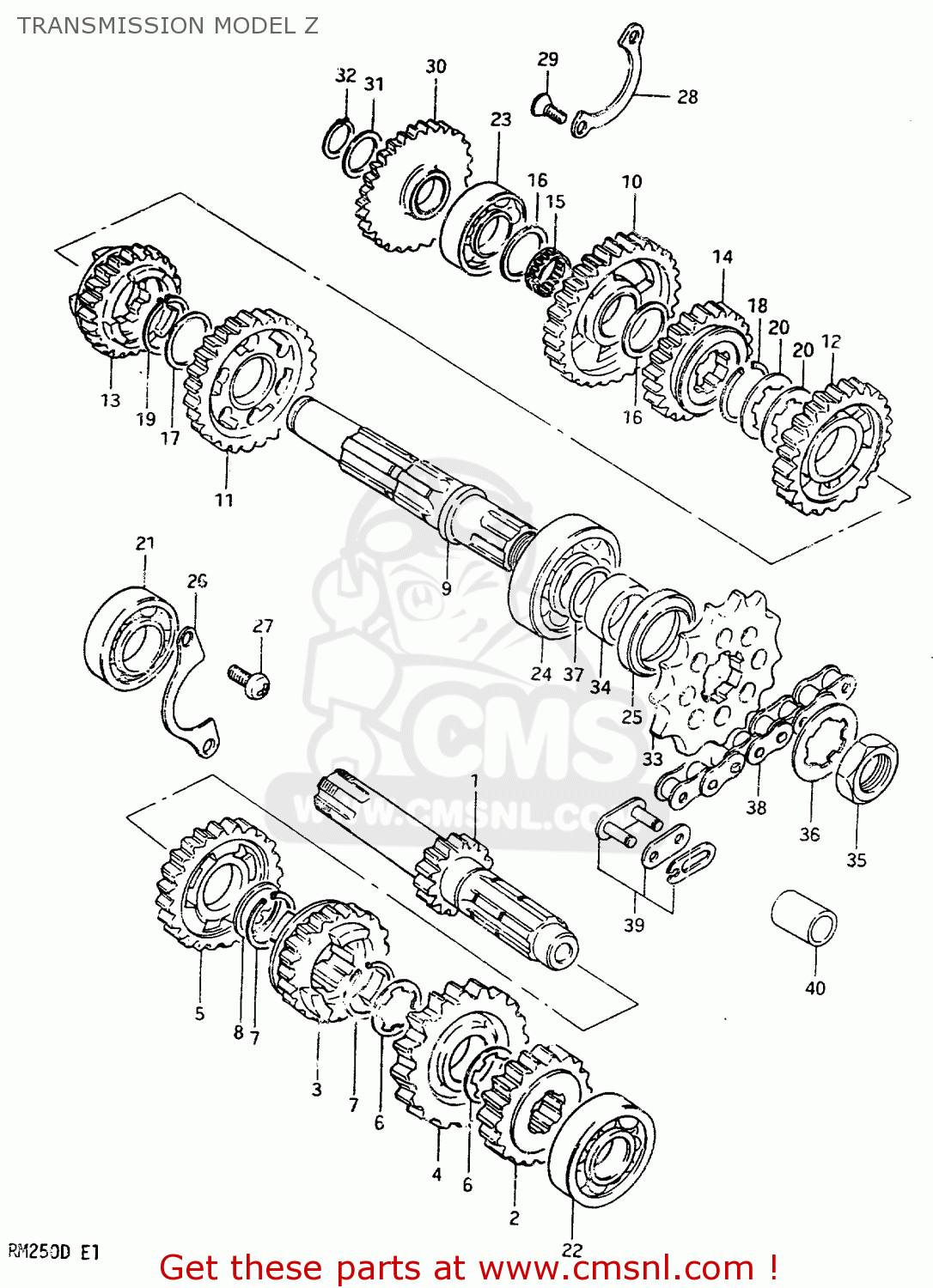 TRANSMISSION MODEL Z RM250 1983 (D)