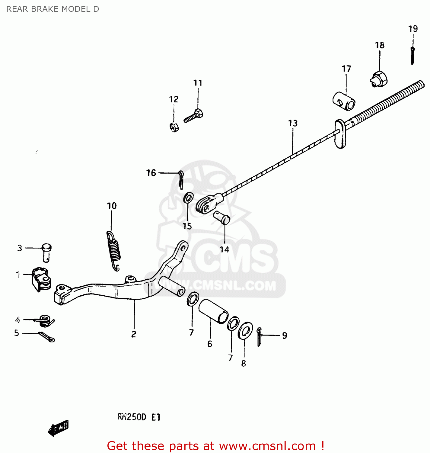 REAR BRAKE MODEL D RM250 1983 (D)