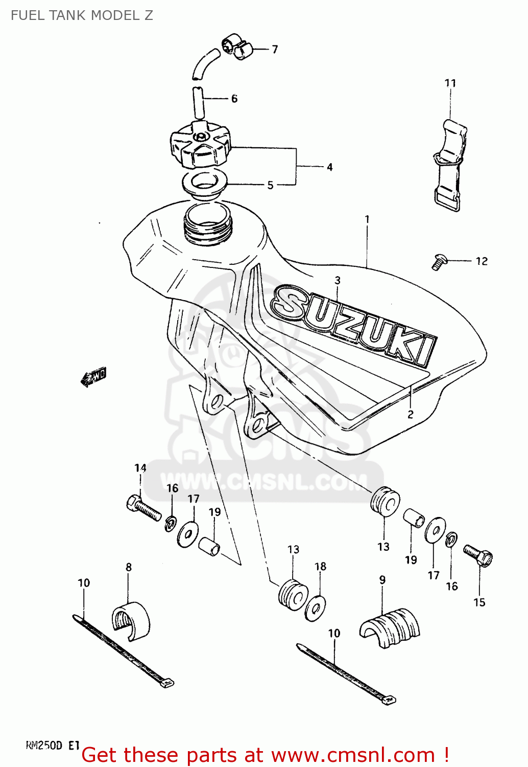FUEL TANK MODEL Z RM250 1983 (D)