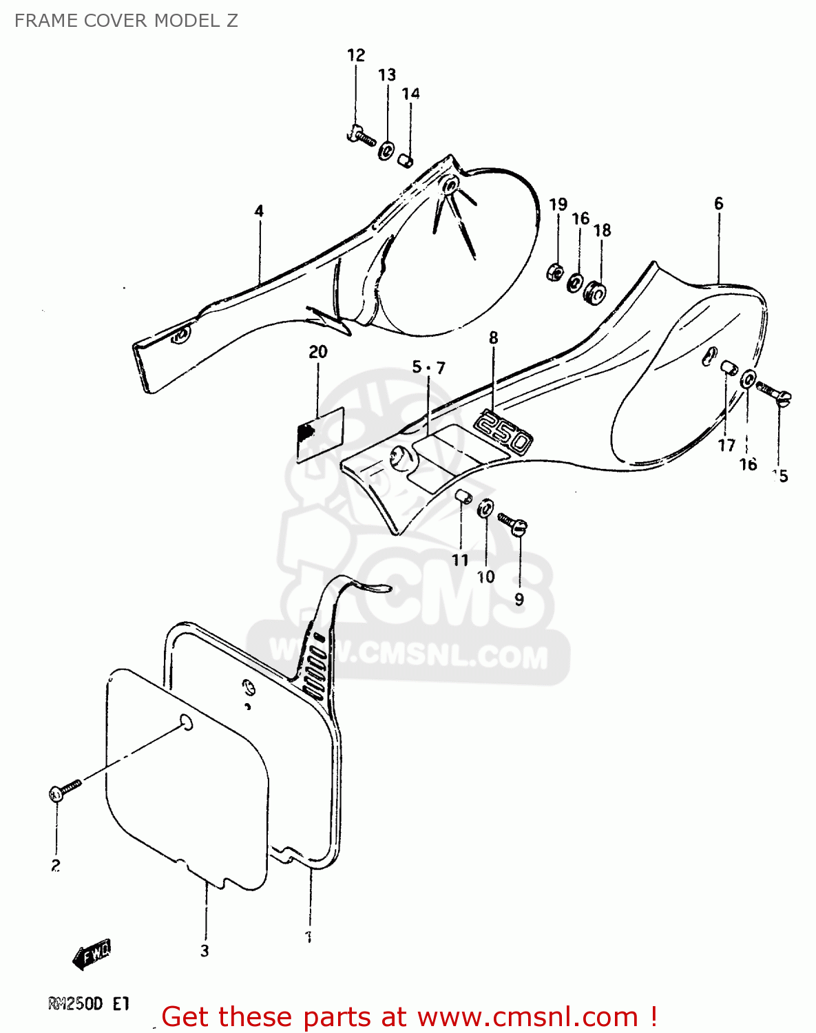 FRAME COVER MODEL Z RM250 1983 (D)