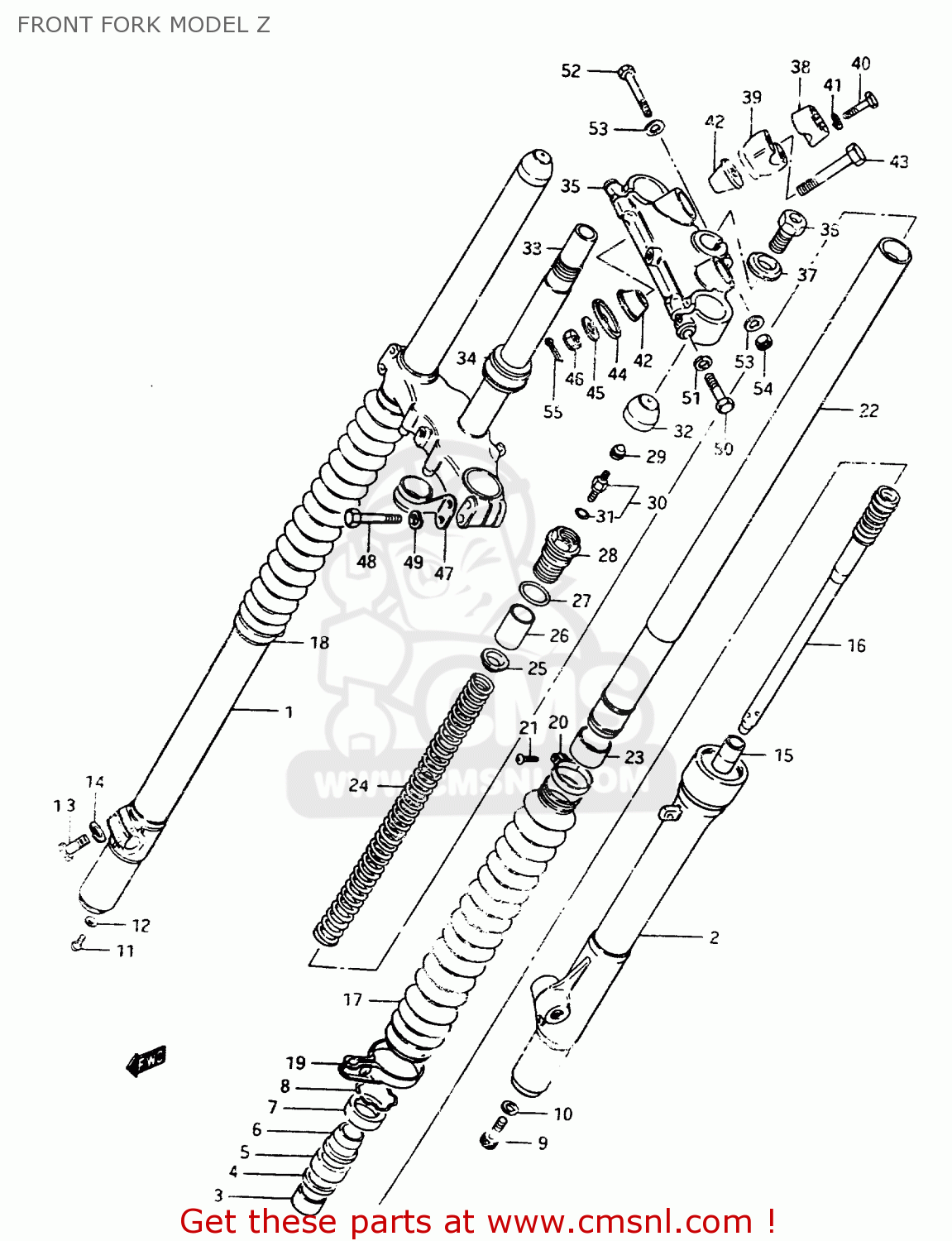 FRONT FORK MODEL Z RM250 1983 (D)