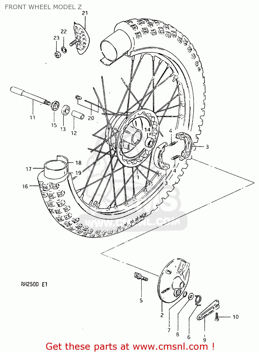 FRONT WHEEL MODEL Z RM250 1983 (D)