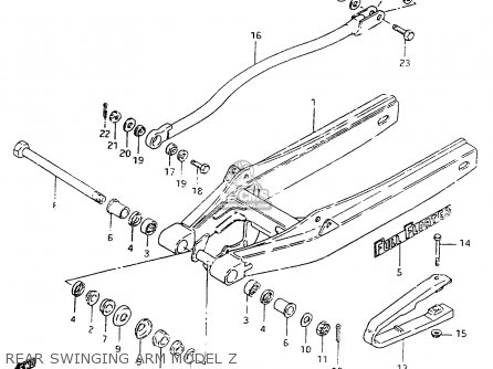 REAR SWINGING ARM MODEL Z - RM250 1983 (D)