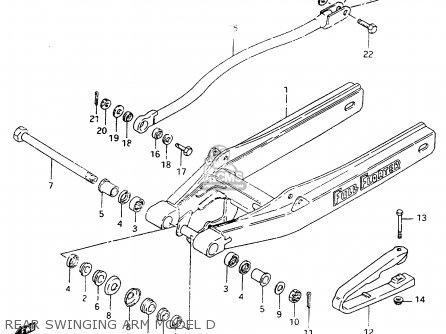 REAR SWINGING ARM MODEL D - RM250 1983 (D)