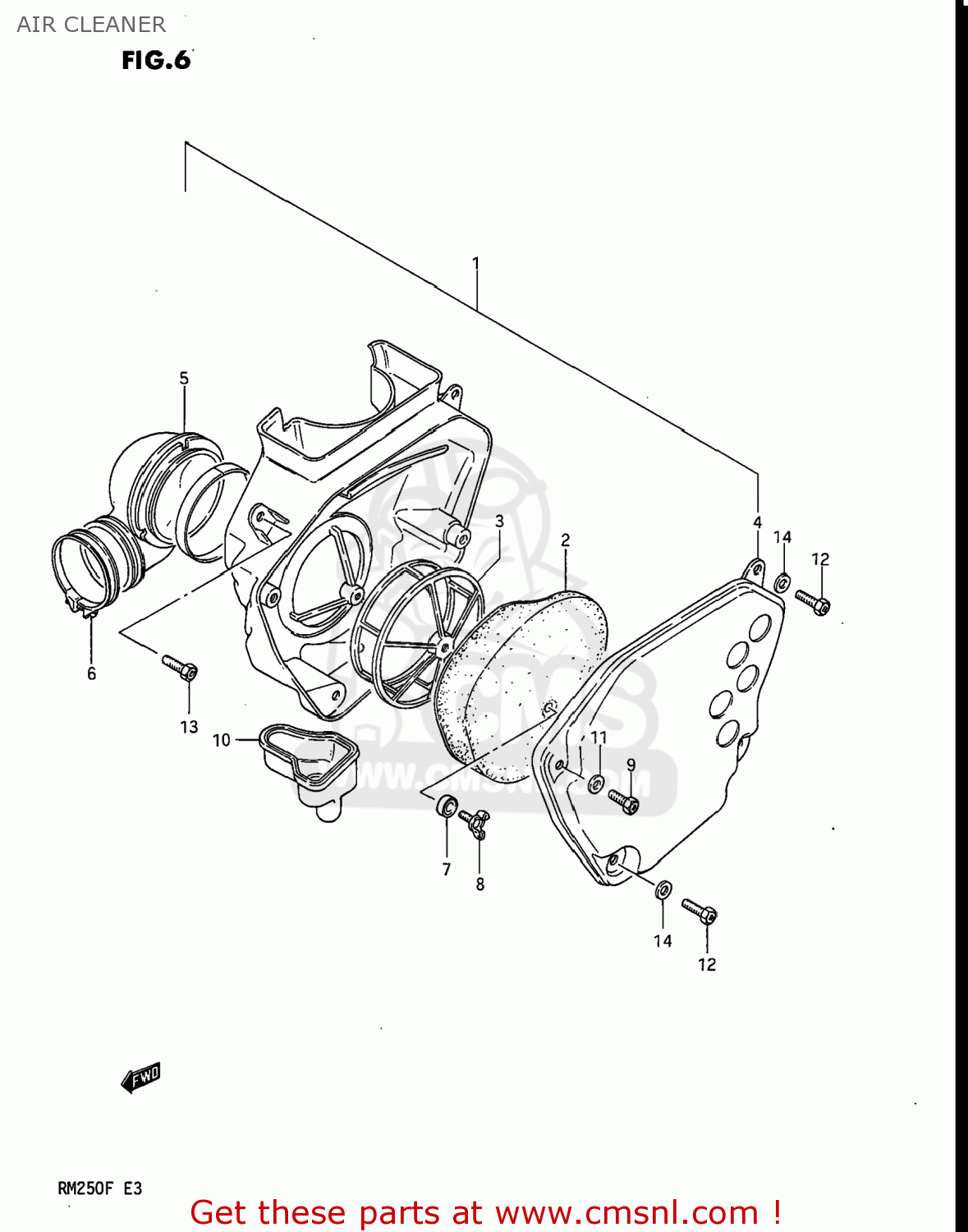 AIR CLEANER RM250 1984 (E) USA (E03)