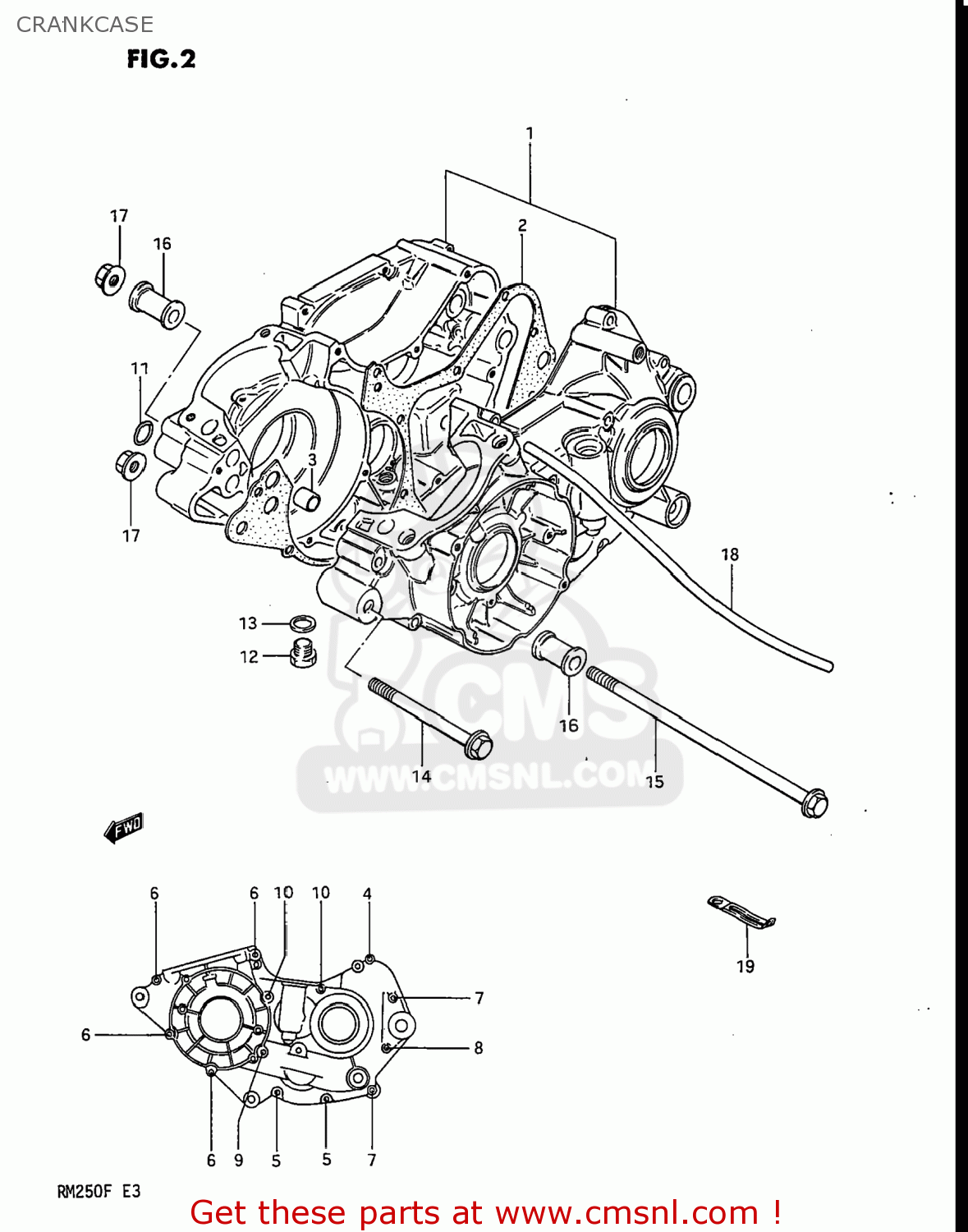 CRANKCASE RM250 1984 (E) USA (E03)