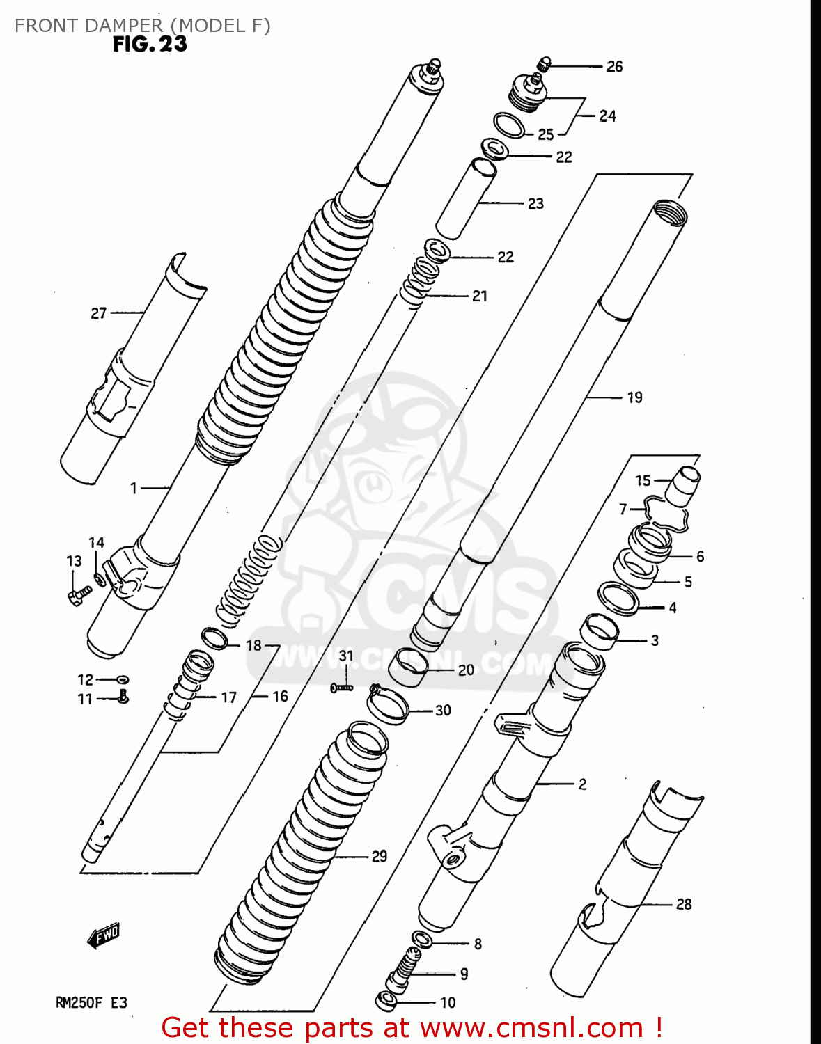 FRONT DAMPER (MODEL F) RM250 1984 (E) USA (E03)