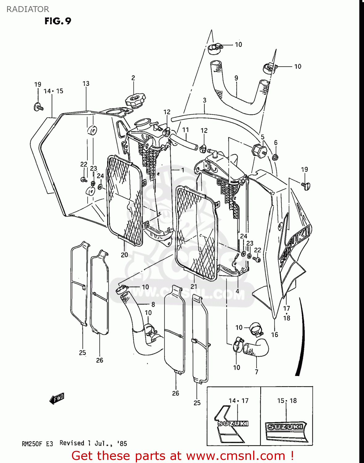 RADIATOR RM250 1984 (E) USA (E03)
